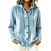 New European and American women's plush hooded cardigan solid color loose casual fashion sweater jacket