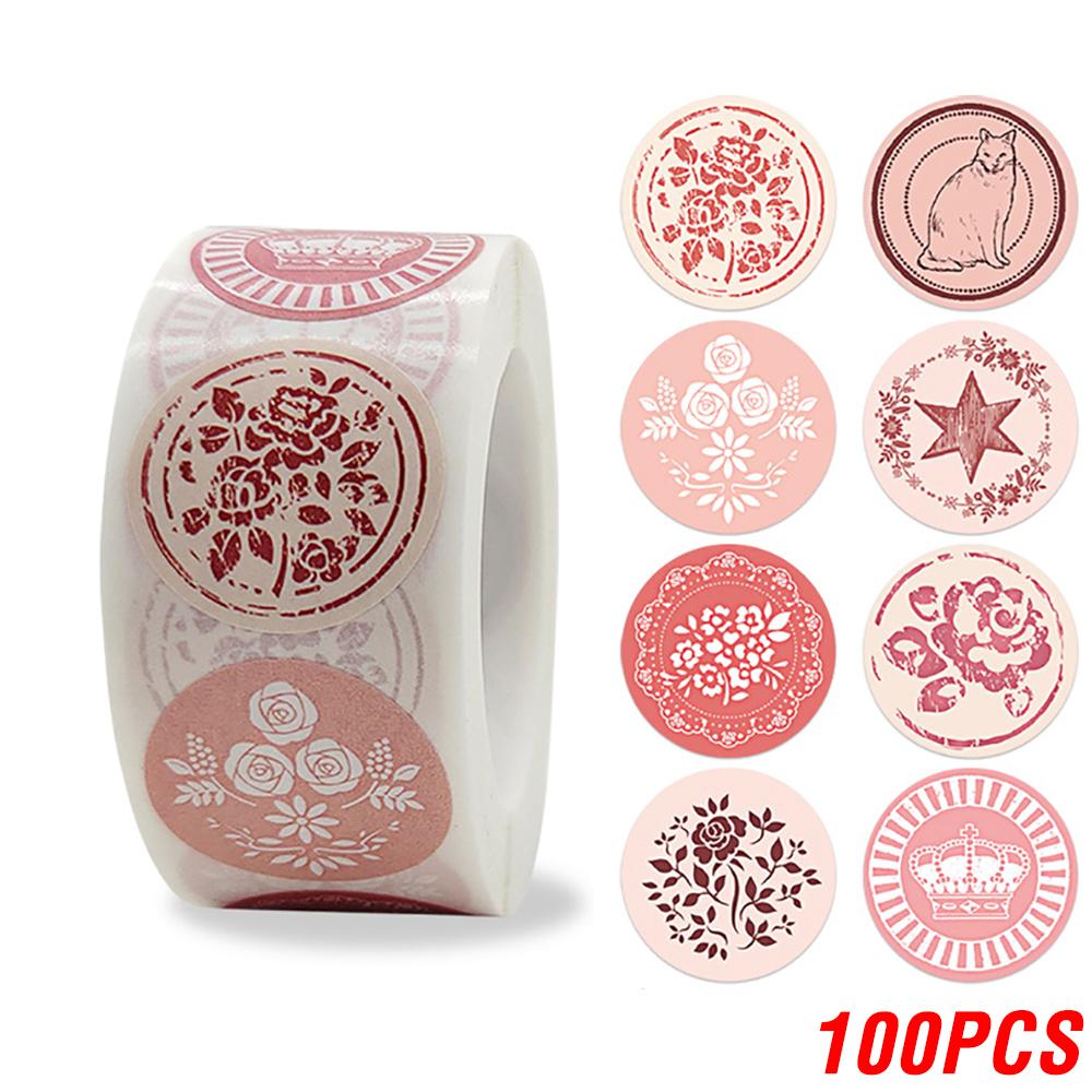 

100-500pcs Labels Roll Flower Thank You Stickers Scrapbooking For Gift Decoration Stationery Sticker Seal Label Handmade Sticker