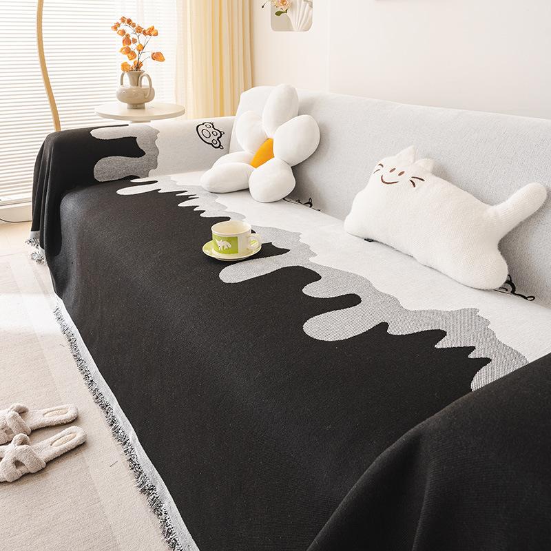 Chenille Sofa Handtuch, Universell für alle Jahreszeiten, Hochwertige Sofa Decke, Kratzfest für Katzen, Einteiliger kleiner frischer Sofaüberwurf