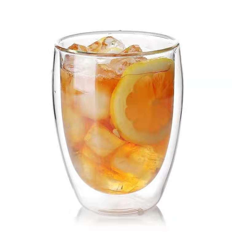 Für 2/4/6 Stück doppelwandige isolierte Hitzeglas Espresso Tassen 350ml Isolierte Thermoglas Kaffeetasse für Tee/Saft/Milch, Latte