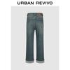 UR Women's Washed Rolled Hem Straight Jeans