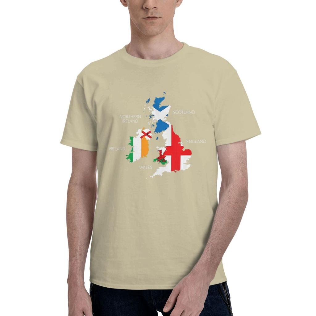 British Ireland Scotland Wales England Map 100 Cotton Casual Breathable Confortable Top Mens Designer Clothes Funny Gift