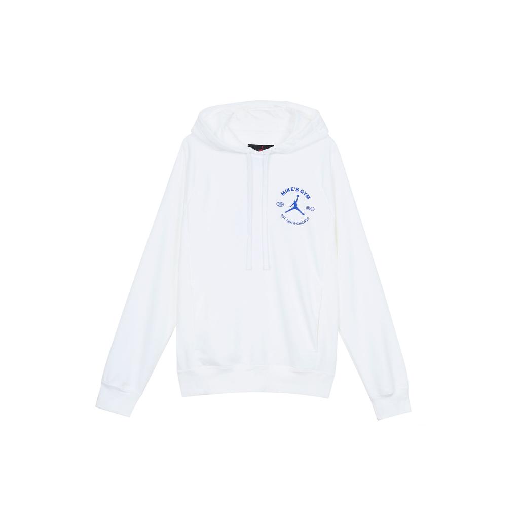 Jordan Printed Logo Drawstring Hoodie with Long Sleeves Men Hoodie White DV1291-100