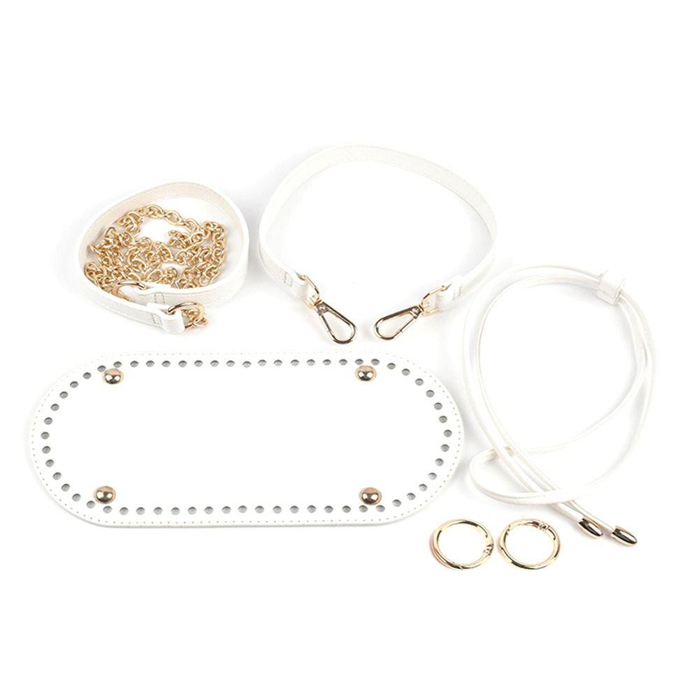 3Pcs/Set Faux Leather Shoulder Bag Bottom Strap Handbag Strap Woven Crochet Bag Set For DIY Handmade Bag Backpack Accessories