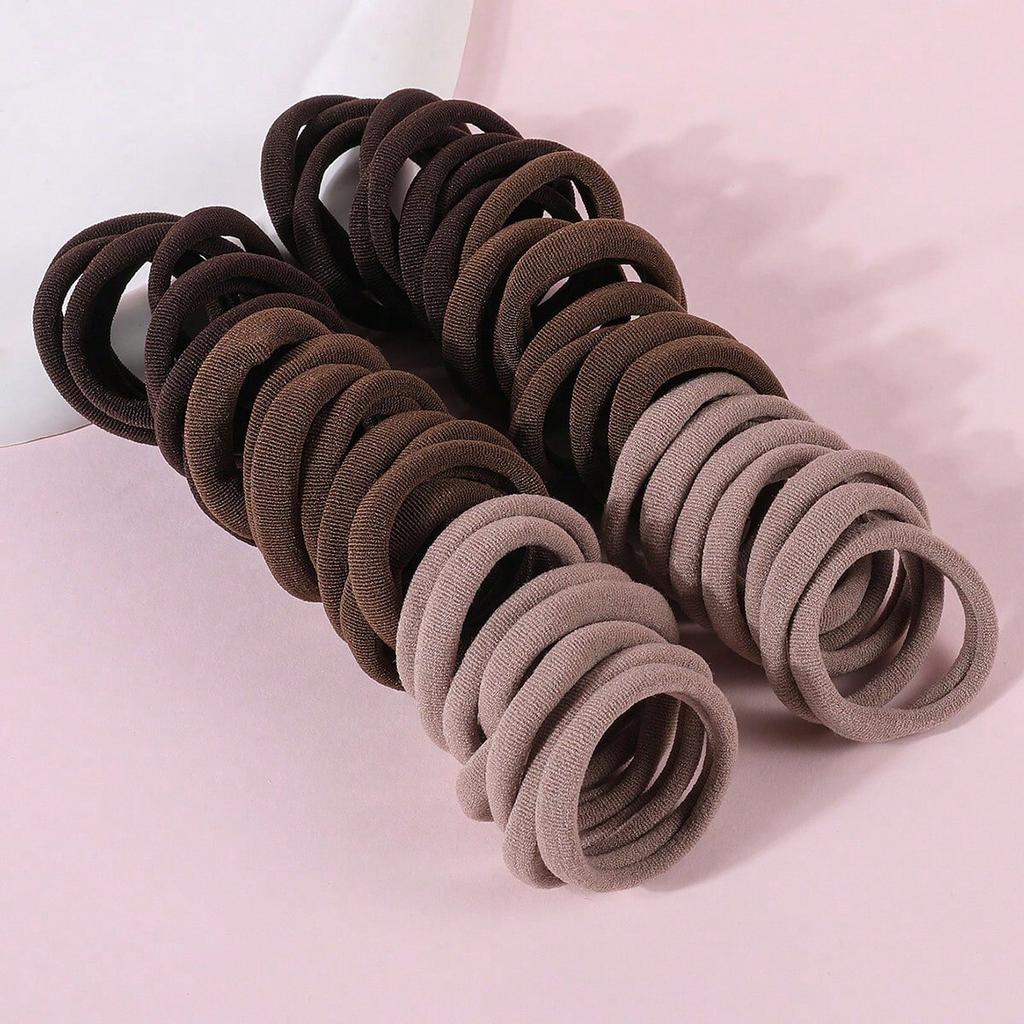 50 stk Dame Jenter Elastiske Hårbånd 4cm Strikker Fargerike Nylon Gummistrikker Pannebånd Hestehaleholder Hårpynt