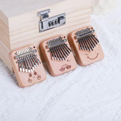 Mini Thumb Piano Solid Wood Musical Instrument Wooden 9 Tone Finger Piano Kalimba Portable Beginner