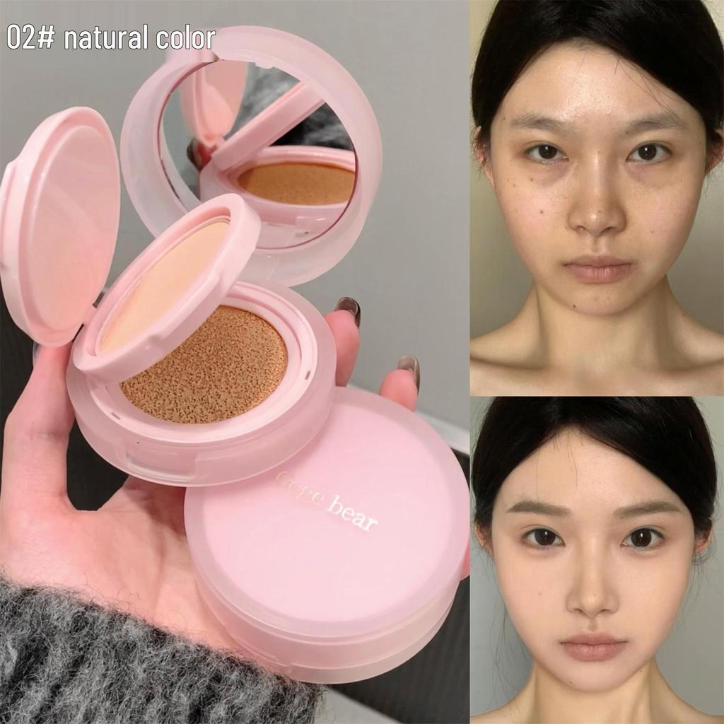Gegebear Double Layer Nude Cushion Foundation - Matte, Long-Lasting, Affordable, for Youthful Look
