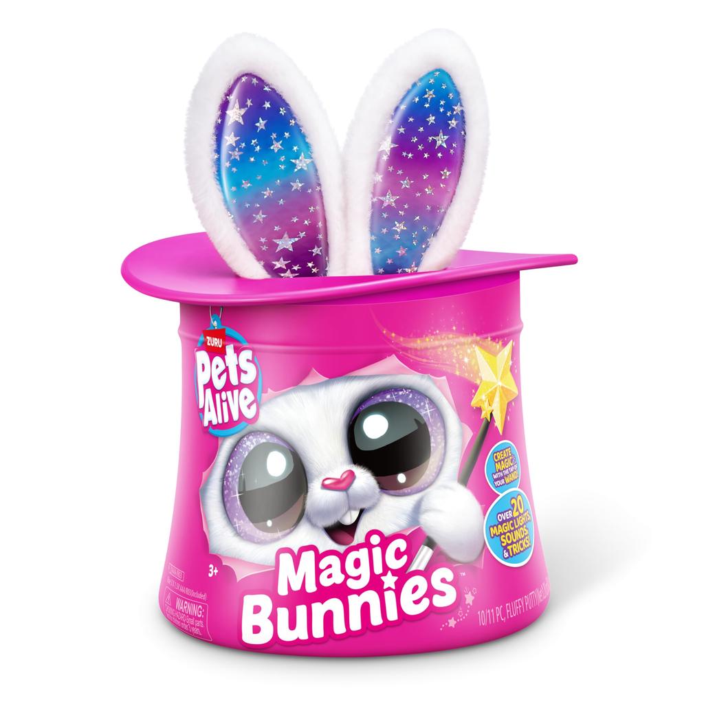 ZURU Electronic Plush Pets Alive Magic Bunnies (Pearl) Unboxing Surprise Interactive Magic Toy
