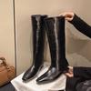 Small Knee Boots Maillard Wide Tube Big Tube Circumference Western Boots Flat Mouth Ugly Boots Early Autumn High Tube Boots Women