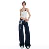 Spring Raw Denim Tone Y2K Low Waist Narrow Straight Drape All Match Slim Denim Pants For Ladies Casual Pants Oversize Denim Trousers