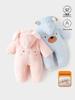 Infant Winter Jumpsuit: Thickened Cotton with Velvet, Quilted Warm Newborn Outfit for Autumn and Winter