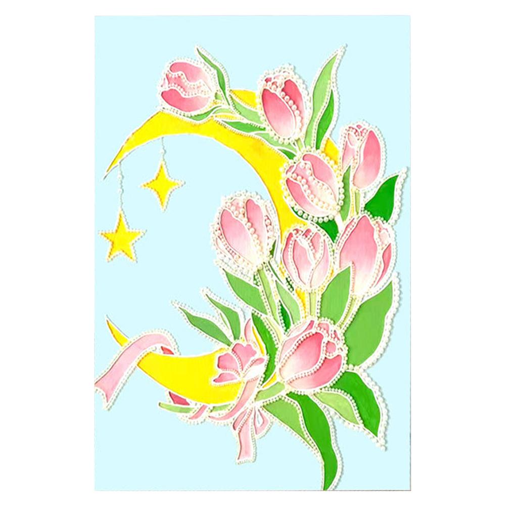 

1Set DIY Pearl 3D Plastic Painting Kit For Adult Beginner,Crystal Diamond Special Shape Kit For Home Wall Decoration Gift
