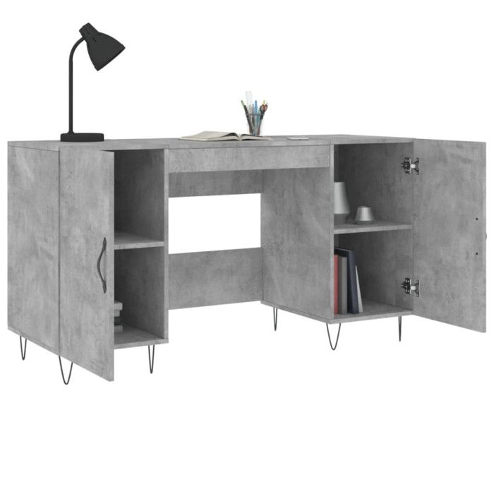 VidaXL Bureau gris béton 140x50x75 cm bois d'ingénierie 829544