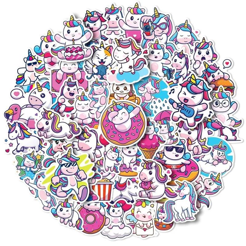 10/25/50pcs Unicorn Star Stickers Cartoon Decals Water Bottle Suitcase Stationery Guitar Laptop Phone Car Skateboard Motorcycle