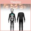 Elegant Unisex Polyester Skeleton Grim Reaper Outfit For Kids Halloween Celebrations