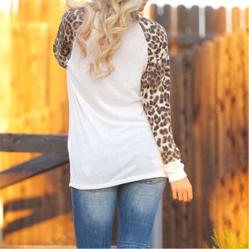 Fashionable Plus Size Womens Long Sleeve Leopard T Shirts With A Loose And Easy Fit