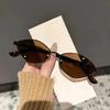 Neutral New Fashion Metal Frame Cat Eye Sunglasses Women Retro Luxury Polygonal Sunglasses Outdoor Driving Travel Sunglasses