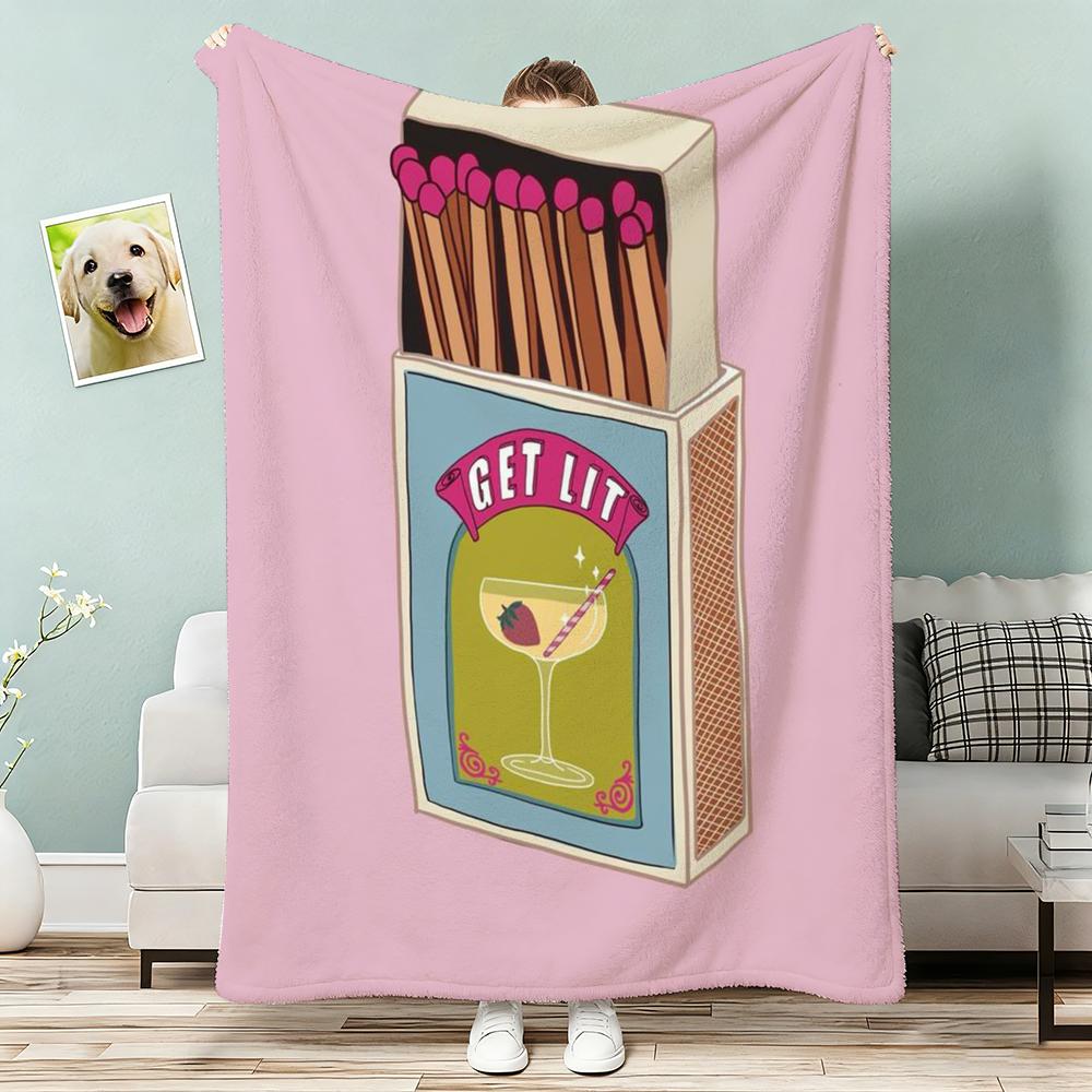 Japanese Pink Cherry Blossom Can Sardine Tomato Throw Lightweight g Flannel Blanket Soft Skinfriendly for Summer Cooling
