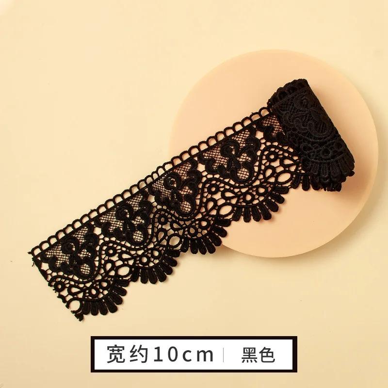 Colorful Hollow Out Floral Embroidered Lace Ribbon DIY Apparel Sewing Fabric 10cm Wide Handmade Crafts Water Soluble Lace Tape