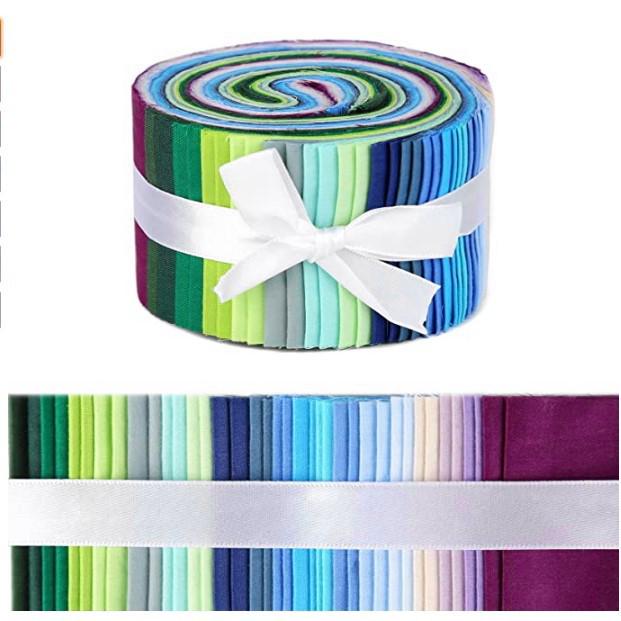 Plain Colored Cotton Fabric Strips Set for DIY Handmade Projects