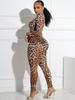 Sexy Leopard Print Mesh Bodycon Jumpsuit for Women