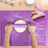 45x60CM Kneading Mat with Stainless Steel Dough Cutter Scale Measurements Desigh Non Stick Pastry Fondant Mat for Baking Kitchen