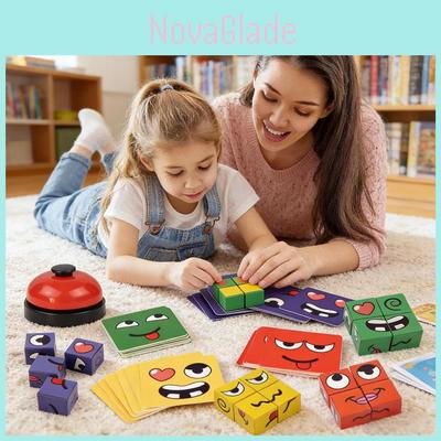 Classic Childrens Rubiks Cube Interactive Puzzle Toy With Expressive Face Blocks For Parentchild Play