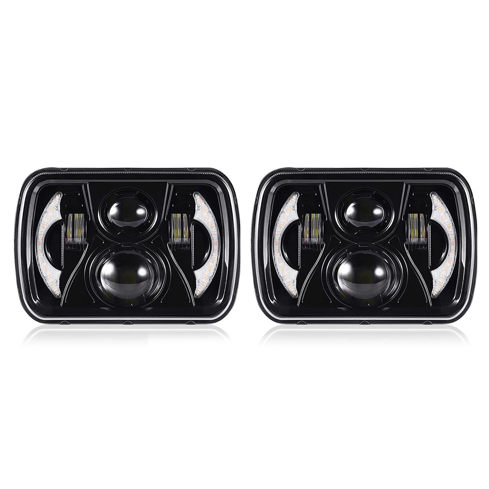 

7-дюймовая светодиодная фара 7x6 5x7-дюймовая автомобильная фара с дальним ближним светом DRL указатель поворота IP67 водонепроницаемый чёрный