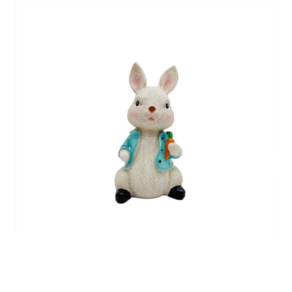 Easter Bunny Figurine Resin Statue for Outdoor Garden Patio Decoration Creative Yard