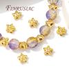 Star Beads 18K Gold Plated Brass with Zircon Spacer Beads Separators For Bead Findings DIY Jewelry Making Bracelets Accessories