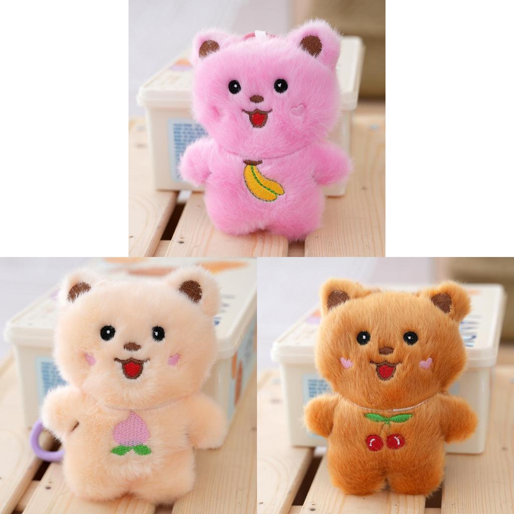 Plush Bear Keychain With Cute Print For Bag Decor And Gift For All Ages