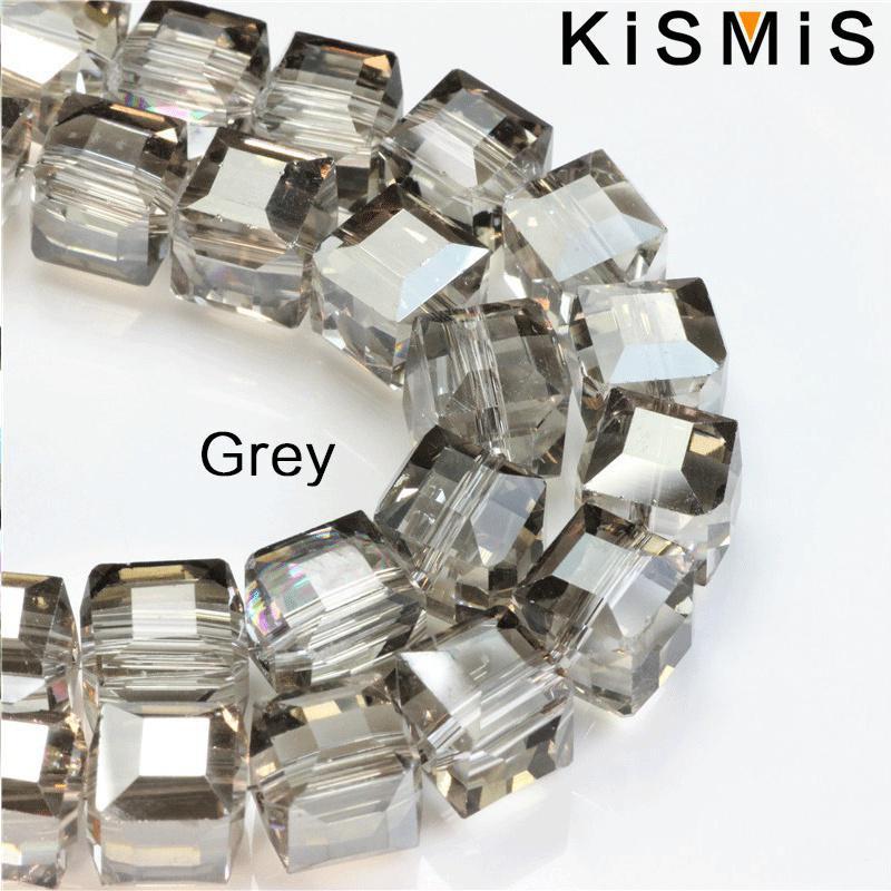 Wholesale 98Pcs Square Crystal Glass Beads DIY Handmade Jewelry Accessories Loose Beads for Crafts and Hair Jewelry