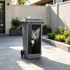 2Pcs Funny Cat Trash Can Stickers, Waterproof Vinyl Garbage Bin Decals, Large Strong Adhesive Outdoor Decor for Park Street Home
