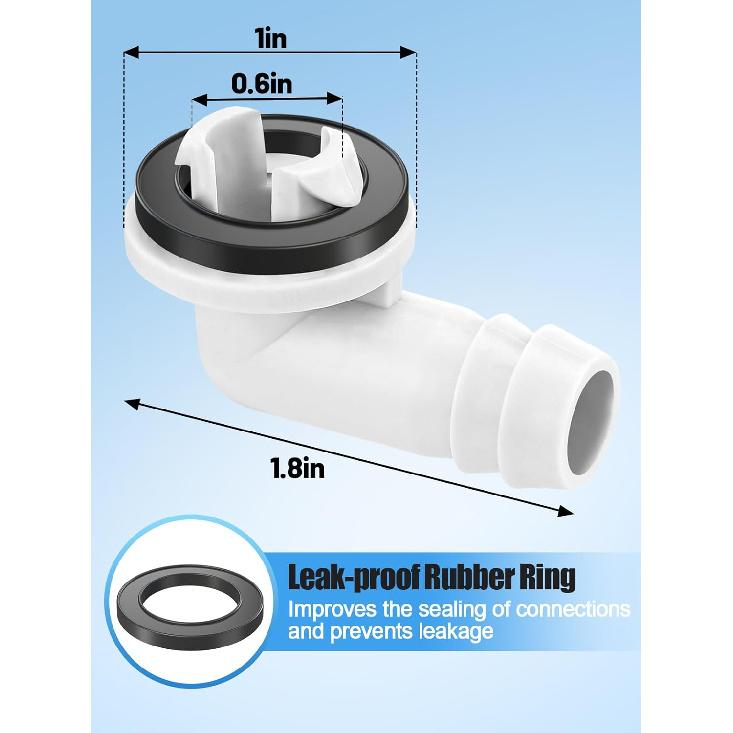 10ft Air Conditioner Drain Hose, 3/5 inch Portable AC Drain Hose Connector, Replacement for Universal Mini-Split Unit and Window Air Conditioner Unit