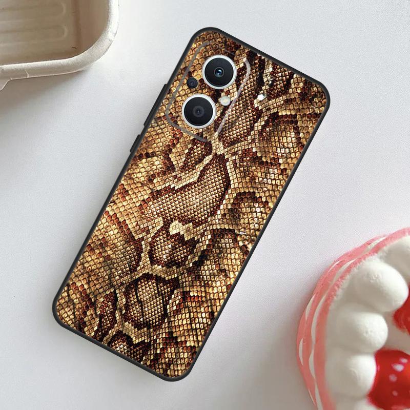 Snake Skin Texture Case For OPPO Reno 7 8 6 5 4 Lite 8T 4Z 5Z 11 F 10 Pro OPPO Find X6 X5 Pro X2 X3 Neo Cover