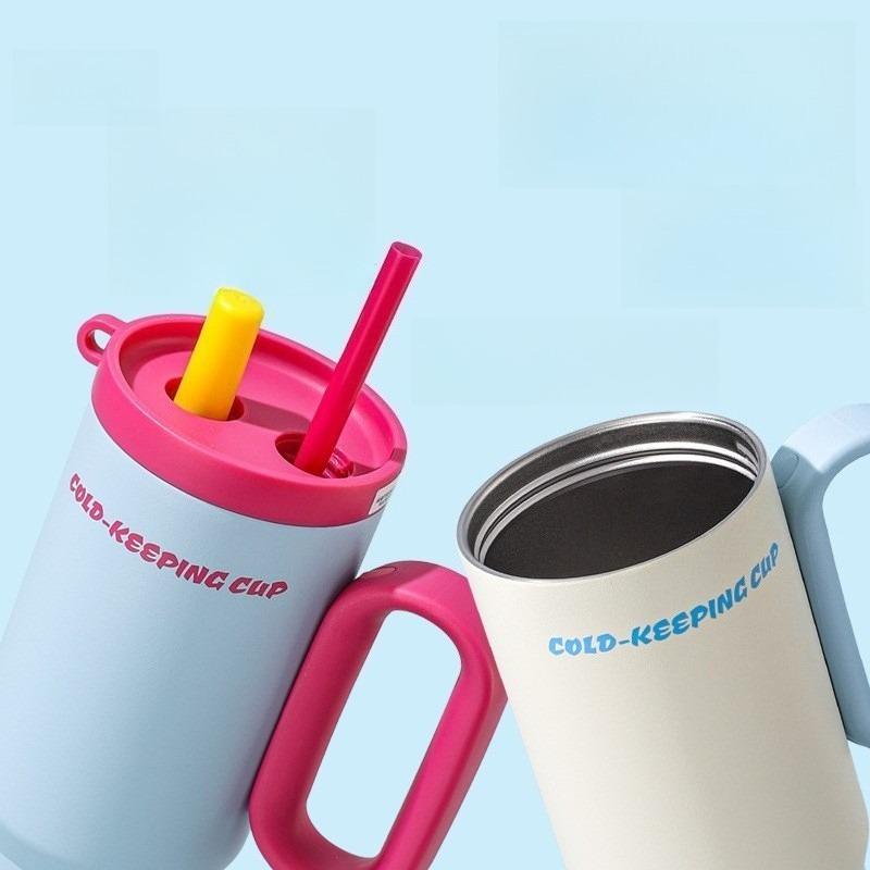 750ml Large Capacity Ice Cream Cup 316 Stainless Steel Insulated Bottle Double-layer Vacuum Portable Handle Car Cup