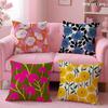 Flower Design Cushion Cover Soft Short Plush Double-Sided Printing Home Decor Machine Washable Pillow Case Gift