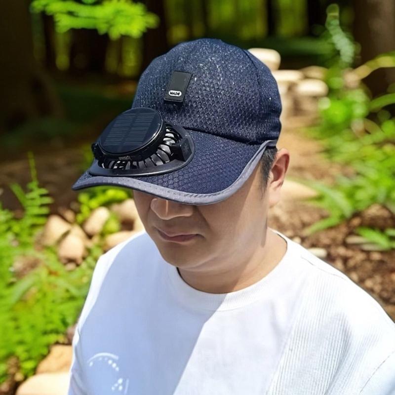 Solar Powered Cooling Fan Hat With USB Charging For Outdoor Activities 600mAh Rechargeable Adjustable Ventilated Sun Hat