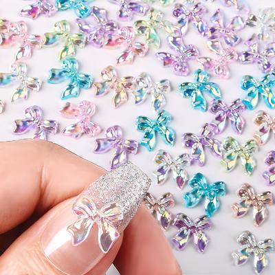 Nail Art Resina Aurora Bow Ghiaccio Trasparente Ab Colore Trasparente Premium Nail Art Gioielli Indossare Unghie Fai da Te Accessori