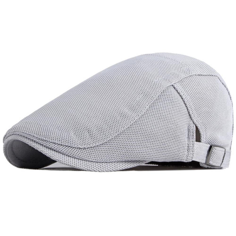 

HT4763 Mens Beret Women Spring Summer Sun Hat Artist Painter Beret Hat Breathable Mesh Beret Cap Male Female Adjust Ivy Flat Cap 55-60cm Adjustable світло-сірого кольору