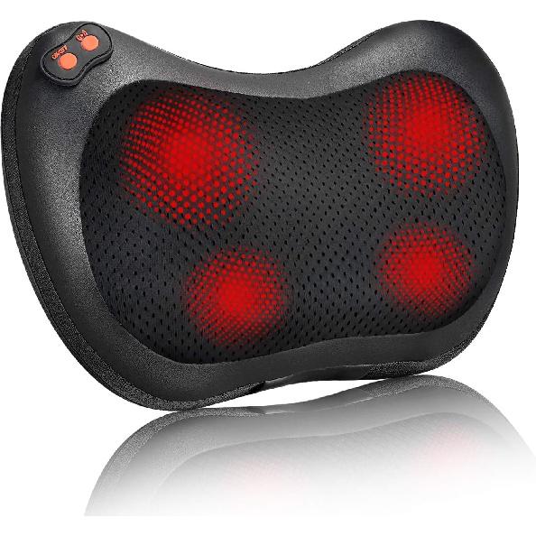 Back Massager, Shiatsu Neck Massager with Heat, Electric Back Massager for Shoulder, Back, Leg, Deep Tissue Kneading Massage to Relief Muscles,