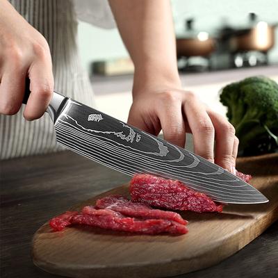 8-Inch Damascus Chef's Knife Kitchen Knife Salmon Sashimi Damascus Knife Slicing Knife Cooking Knife