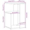 Side Table Black Oak Look 36 X 30 X 56 Cm