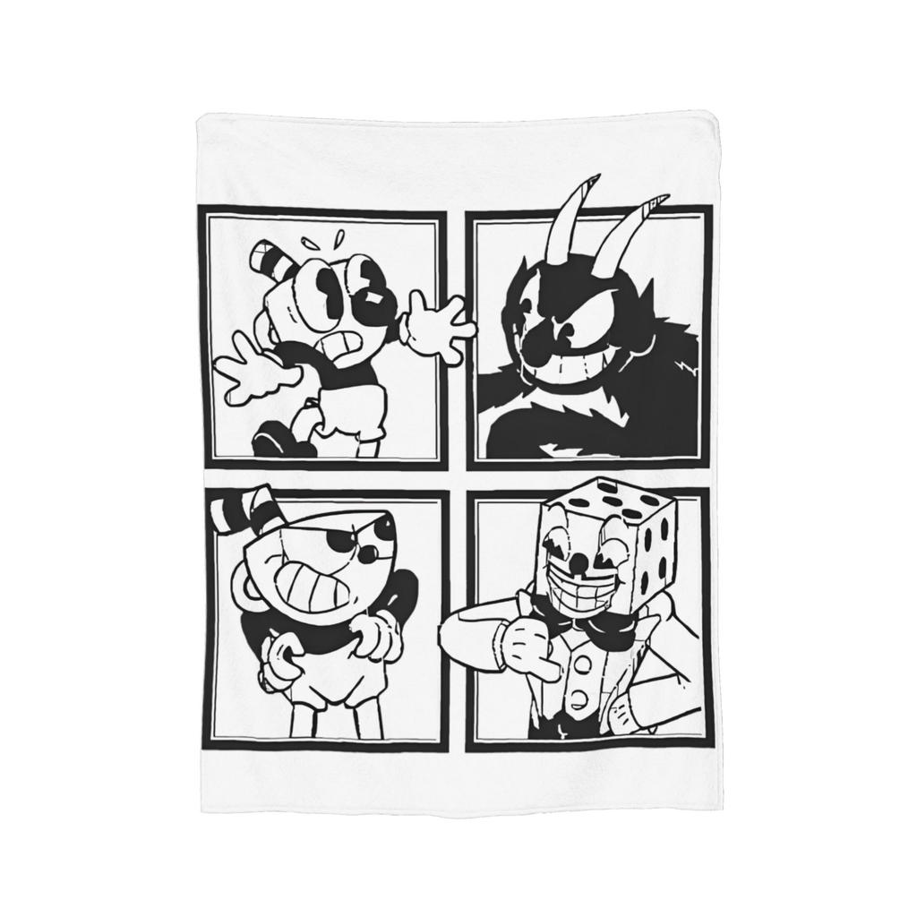 Cupheads Video Game Art Blankets Flannel Super Warm Throw Blankets for Outdoor Travel Bedroom Quilt