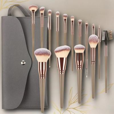 15‑Piece Synthetic Makeup Brush Set Multi‑function Cosmetic Brushes With Storage Pouch