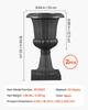 Plastic Urn Planters, 25 X 42 Cm, 2 Pack Black Classic Flower Pots Front Porch Planters, Indoor & Outdoor Vase for Wedding, Party, Event, Home, Stage,