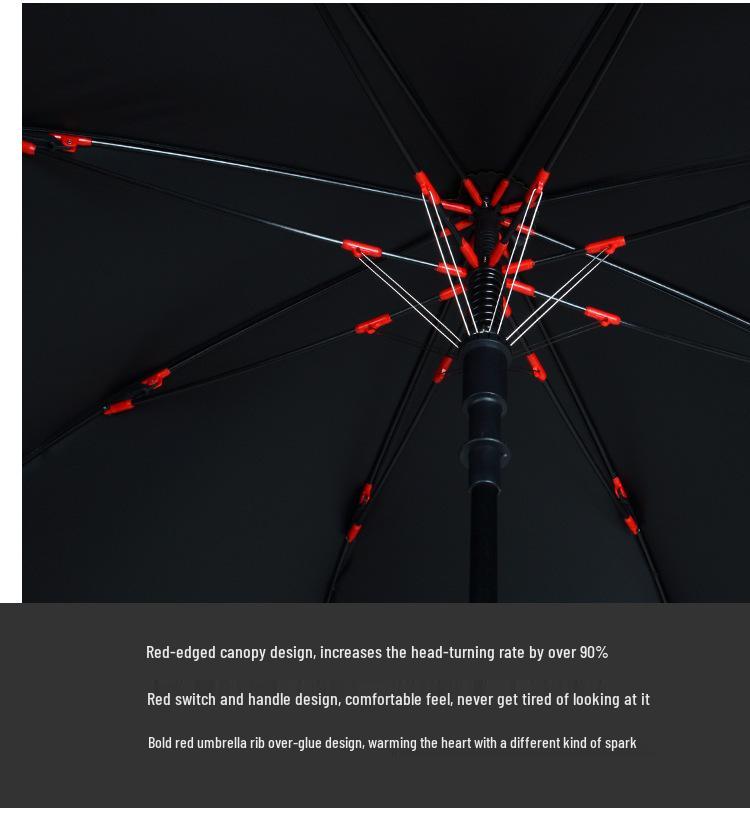 Men's Large Black Golf Umbrella with Long Handle – Customizable High-End Business Gift