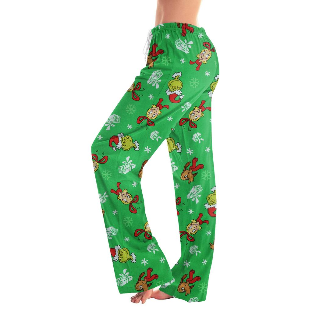 Damen Pyjamahose Nachtwäsche Lässige Hose mit Kordelzug und elastischer Taille Bequeme gerade lockere Yogahose