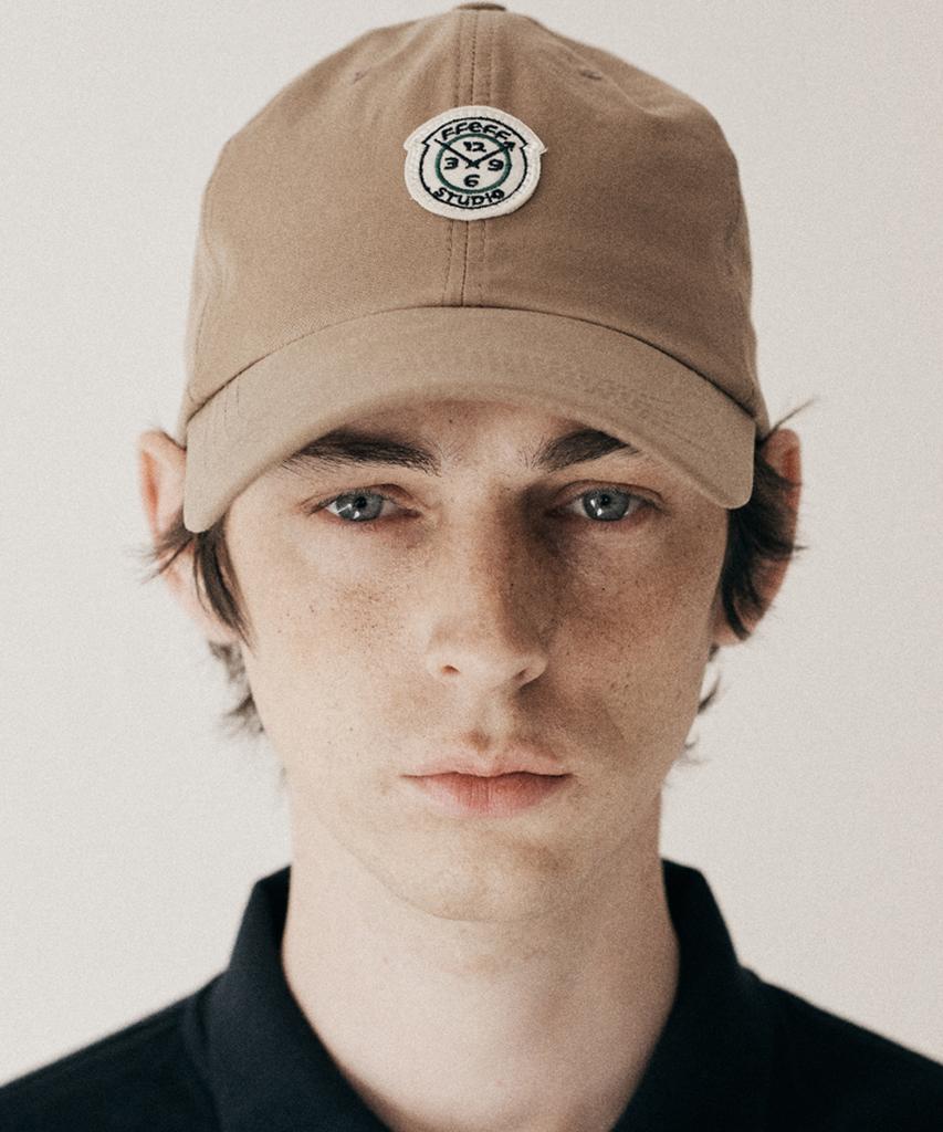 FFEFF STUDIO Washed Cotton Wappen Ball Cap (Beige)