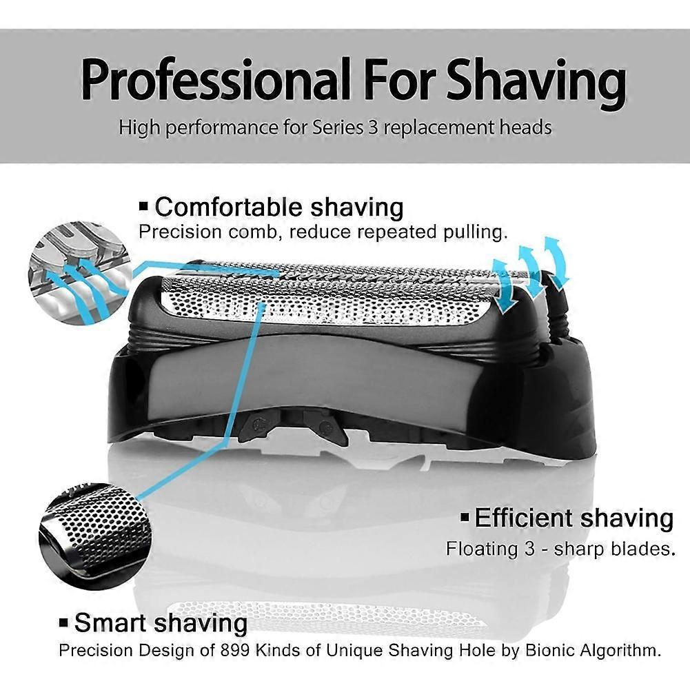 3 Pack 32B S3 Electric Replacement Heads for Braun Series 3 Shavers, Compatible with 3040s 3080s-4 370cc 3070cc 3000s 3010 3090cc Etc.